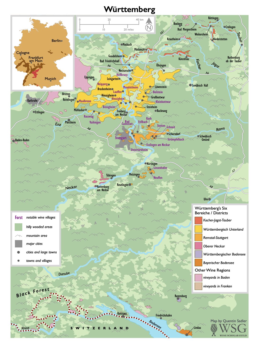 Wurttemberg Wine Map Wurttemberg Wine Map 